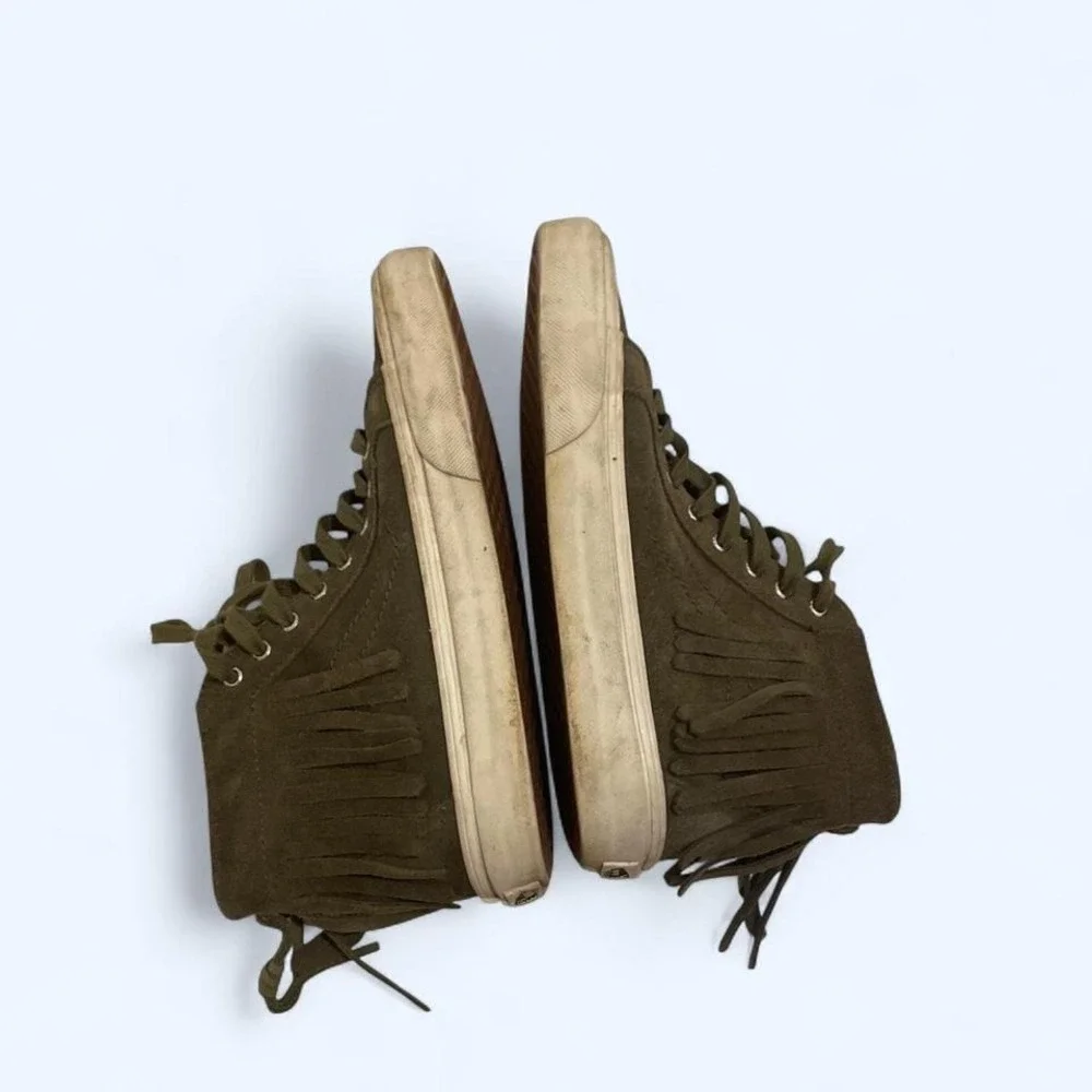 Vans green suede sk8 hi Moc Sneakers‎ Fringe High Top Women's 7.5